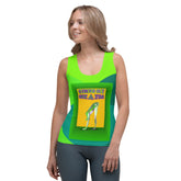Woman wearing Flowing Freedom tank top in casual setting.
